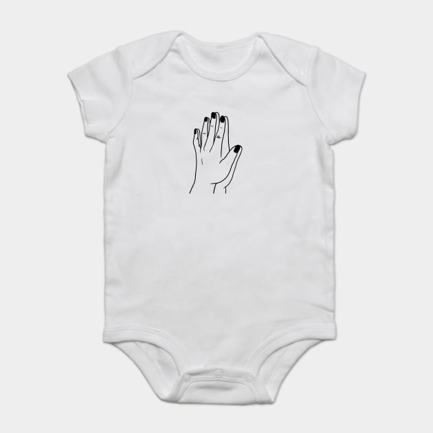 Holding Hands, Relationship, Love, Couple Baby Bodysuit by logiamerch